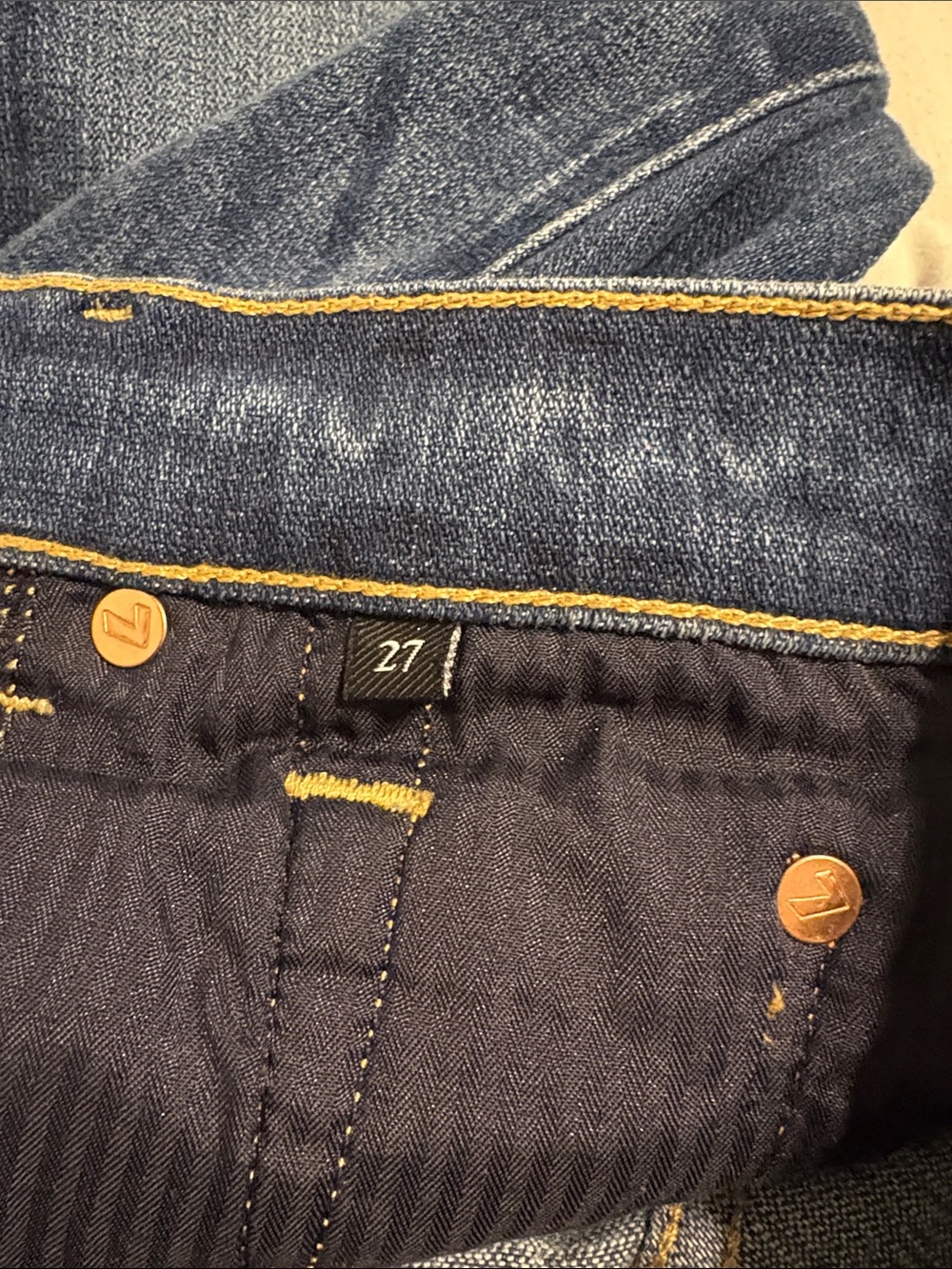7 For All Mankind Josefina Button Fly Boyfriend Slim Fit Jeans 27 - Picture 10 of 10